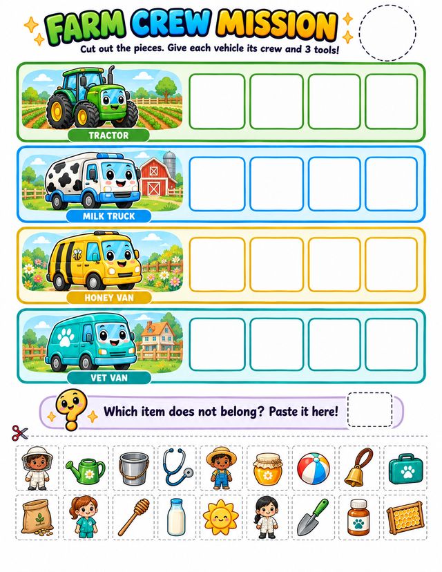 Farm Crew Mission page made with the FE prompts