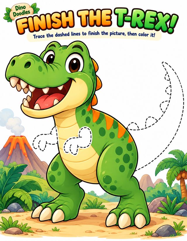 Finish the T-Rex page made with the OTO2 prompts