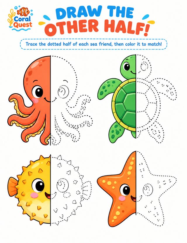 Draw the Other Half page made with the OTO2 prompts